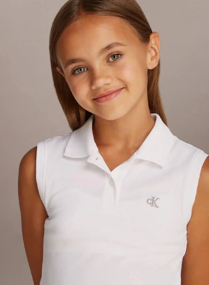 كالفن كلاين جينز بولو شيرت بدون أكمام بقصة مستقيمة