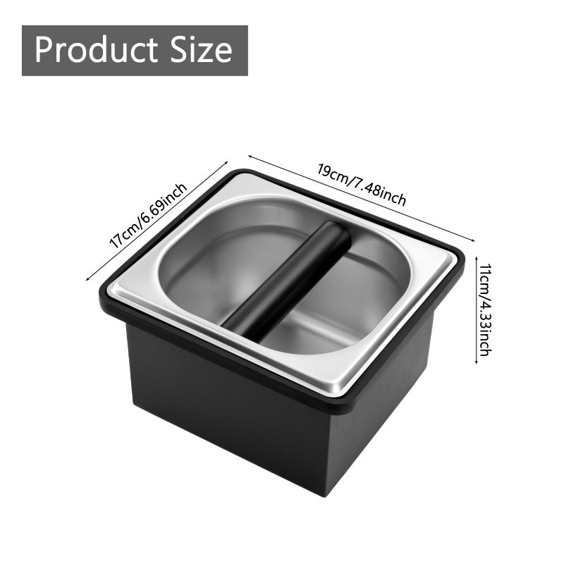 LYHLYA Espresso Knock Box, Stainless Steel Coffee Knock Box Large Capacity Coffee Pucks Container Espresso Machine Tool for Coffee Ground (Small) - Image 2