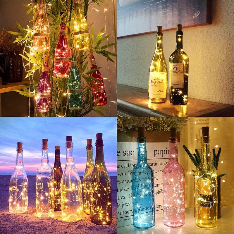 SEAHAVEN SEAHAVEN 20 LED Wine Bottle Cork Copper Wire String Lights Waterproof Fairy String Lights for Bottle DIY Weddings Christmas Diwali Bedroom Parties Home Decoration - Image 4