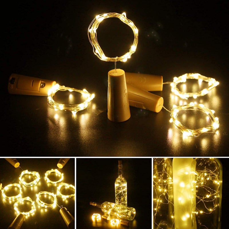 SEAHAVEN SEAHAVEN 20 LED Wine Bottle Cork Copper Wire String Lights Waterproof Fairy String Lights for Bottle DIY Weddings Christmas Diwali Bedroom Parties Home Decoration - Image 3
