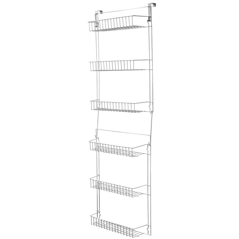 Lavish Home Over the Door Organizer - 6-Tier Adjustable Pantry Shelves and Rack for Kitchen Organization - Organization and Storage by Lavish Home (White) - Image 1