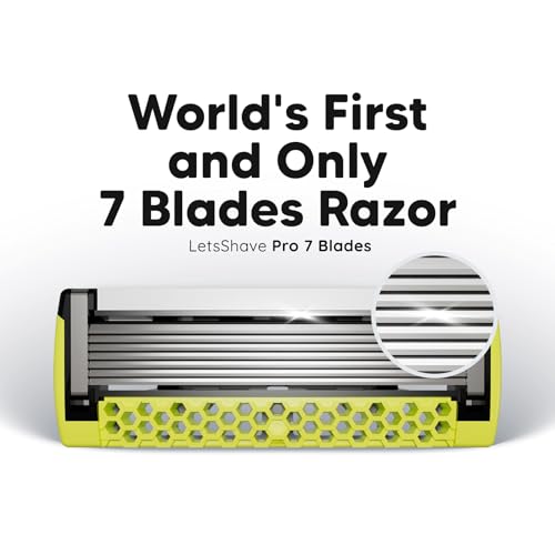 LetsShave 7-Month Shave Pack with World's First and Only 7 Blade Razor | Shaving Kit with (1) Razor Handle + (2) Pro 7 Max + (2) Pro 6 + (2) Pro 3 Blades + Transparent Shave Gel (15ml) + After Shave Balm (30ml) + Travel Cap - Image 5
