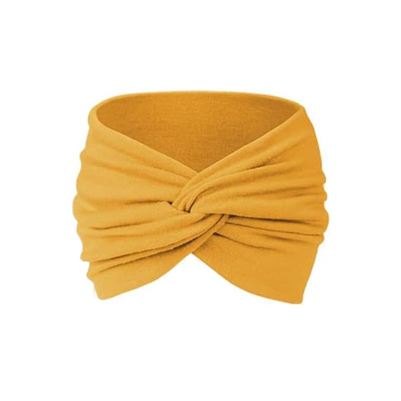 Generic Bohemian Elastic Sports Headband for Women 9# dark yellow 