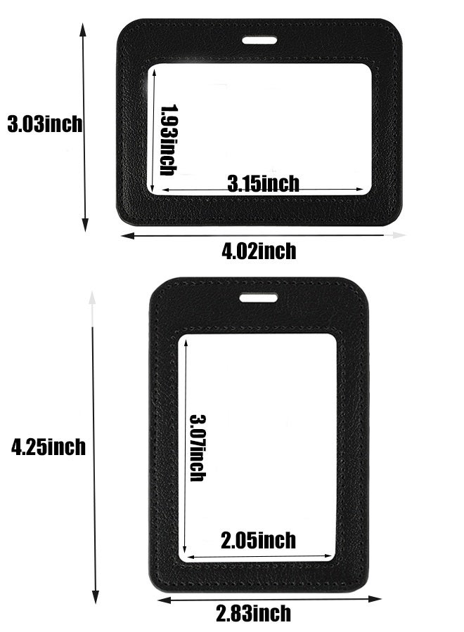 KANGLI 2 Pcs Transparent Badge Holder with Lanyard, PU Leather ID Card Badge Business Card Holder with Zinc Alloy Rust-proof Clasp Nylon Lanyard for Work ID, School ID, Metro Card, Access Card, Black - Image 5