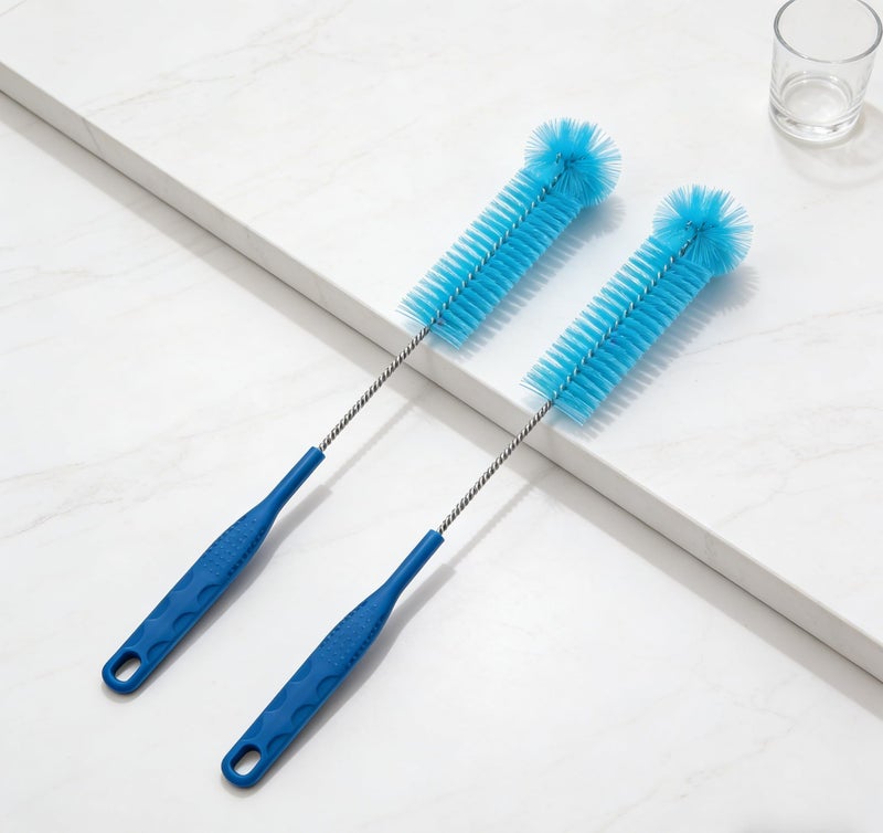 TOOYIMR 15.5 Inch Long Bottle Brush with 360° Rotating Head - Soft Bristles for Washing Glass, Narrow Neck Bottles, Wine Bottles, Vase, Hummingbird Feeder, Dishwasher Hose & Aquarium Tube, 2 Pack - Image 2