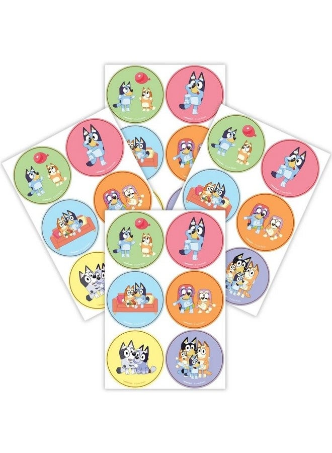 Amscan Vibrant Multicolor Bluey Paper Sticker Sheets - 10" x 8", 4 Sheets - Fun & Vibrant Collection for Kids & Fans - Image 1