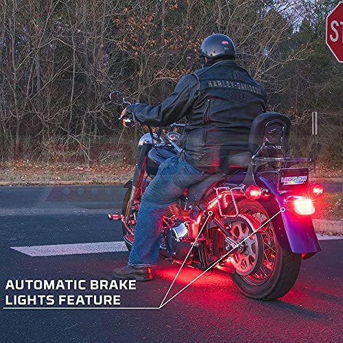 LEDGlow 10pc Advanced Million Color LED Motorcycle Accent Underlow Light Kit - 15 Solid Colors - 6 Patterns - Multi-Color Flexible Strips - Includes Waterproof Control Box & 2 Wireless Remotes - Image 5