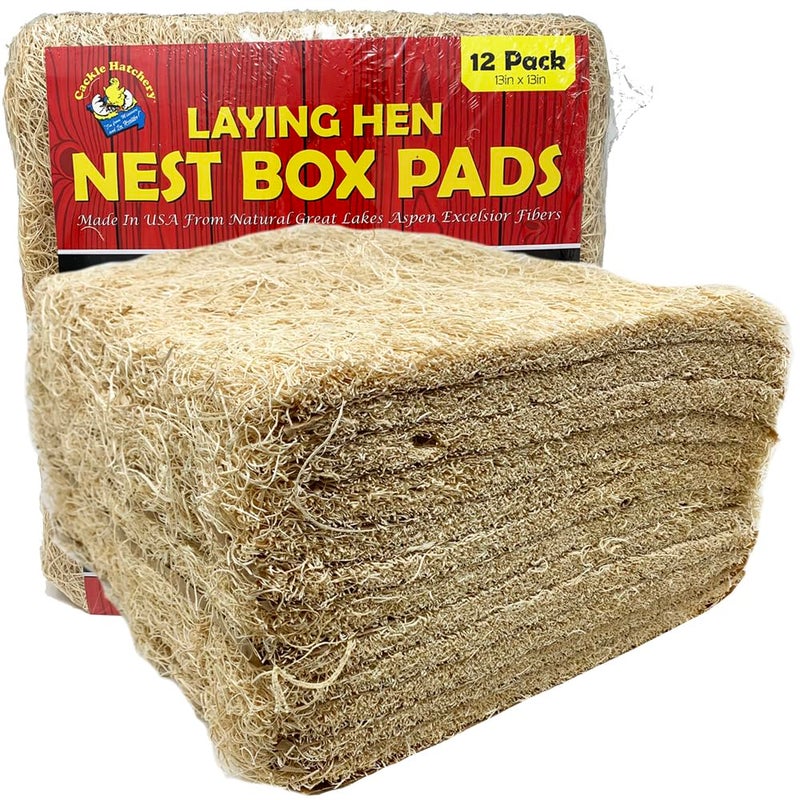 Cackle Hatchery Cackle Hatchery Laying Hen Nest Box Pads Made in USA from Sustainable Aspen Exceslior  13x13 Nesting Box Liners 12 Pack 
