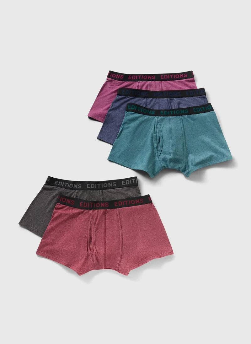 Matalan 5 Pack Multi Marl Keyhole Boxers
