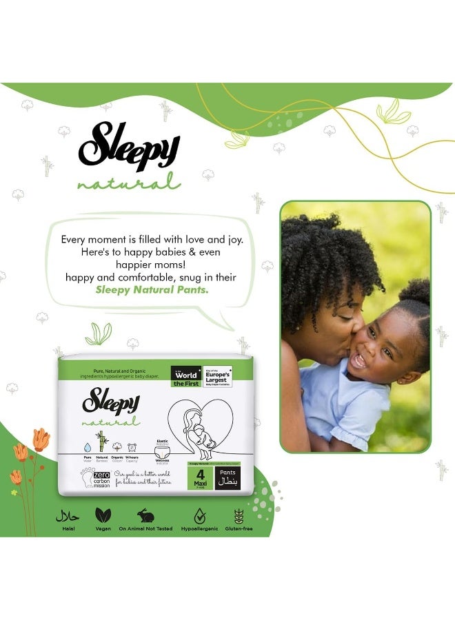 Sleepy حفاضات طبيعية للأطفال بحجم 4، 120 قطعة، (4X30) راحة قصوى، امتصاص فائق، صديقة للبيئة، مضادة للحساسية، 4 × 30 قطعة - Image 2