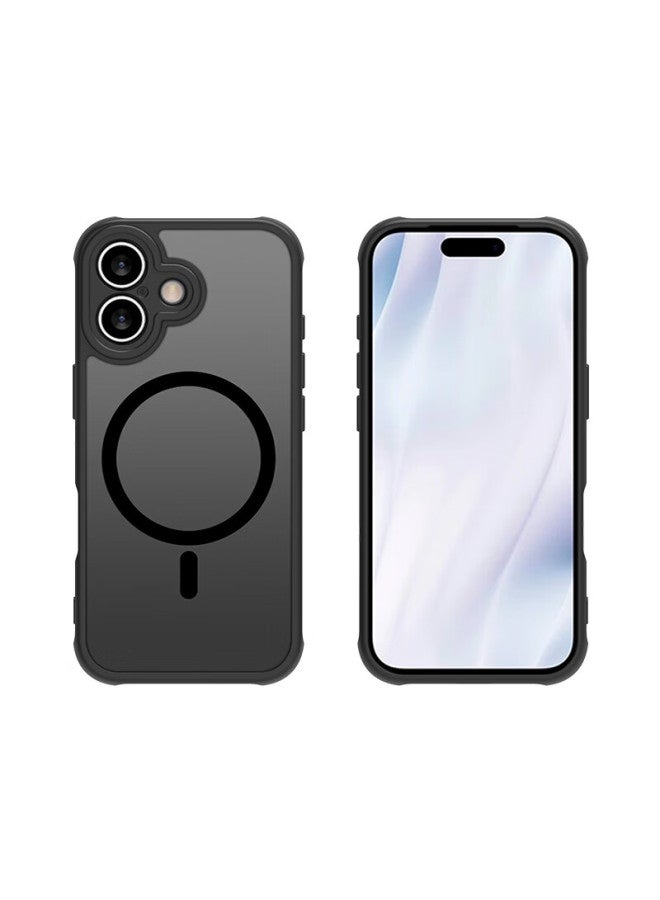 Kelleia Iphone 17 Case, Apple 17 Protective Cover, Magnetic Wireless Charging Frosted Anti-drop Soft Edge Case, Black - Image 3