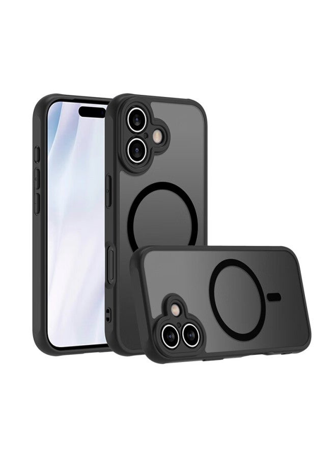 Kelleia Iphone 17 Case, Apple 17 Protective Cover, Magnetic Wireless Charging Frosted Anti-drop Soft Edge Case, Black - Image 1