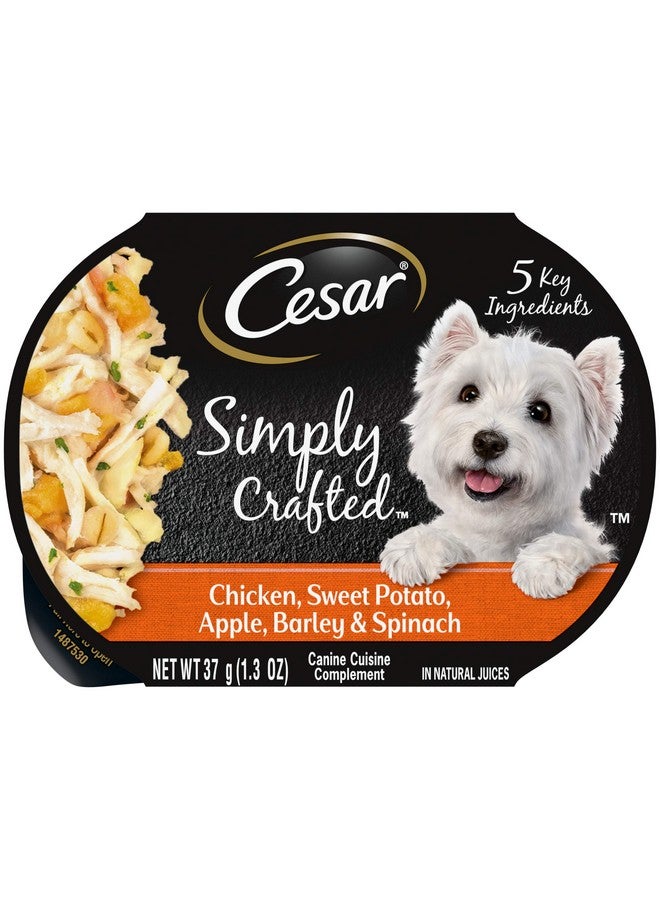 CESAR SIMPLY CRAFTED Adult Wet Dog Food Meal Topper, Chicken, Sweet Potato, Apple, Barley & Spinach, 1.3oz., Pack of 10 - Image 1