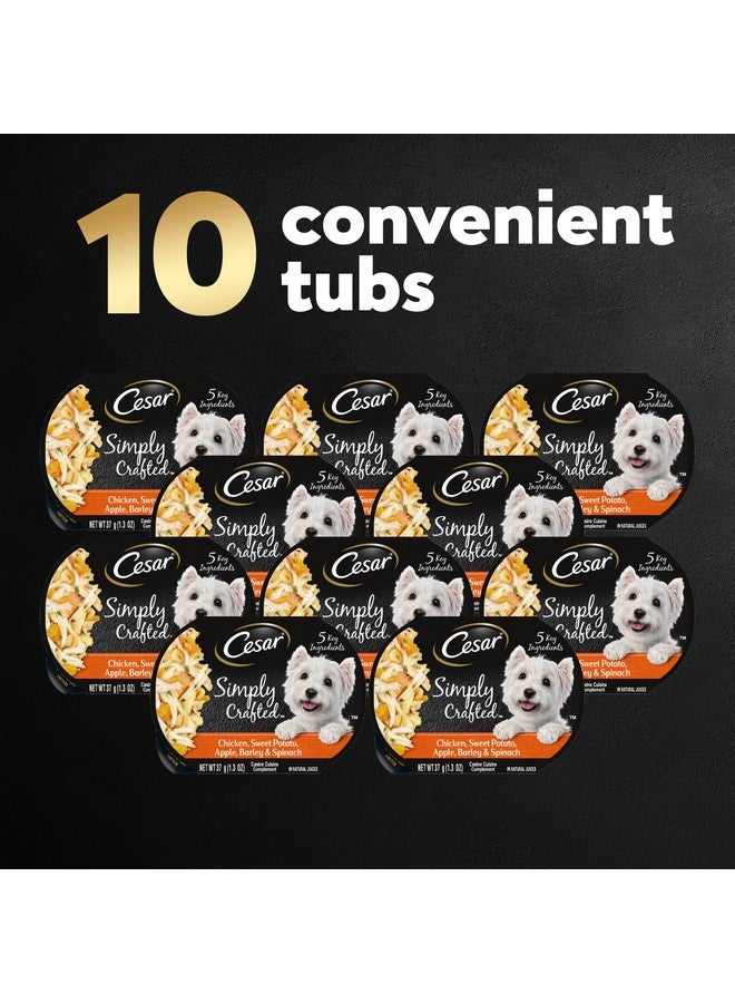 CESAR SIMPLY CRAFTED Adult Wet Dog Food Meal Topper, Chicken, Sweet Potato, Apple, Barley & Spinach, 1.3oz., Pack of 10 - Image 2