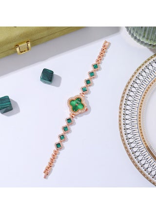 Clover Quartz Women’s Bracelet Watch Wholesale Trendy Rhinestone Fashion Luxury Ladies Watch - view 3