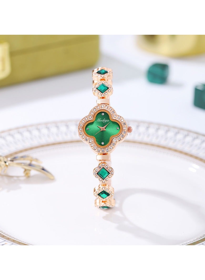 Goolsky Clover Quartz Women’s Bracelet Watch Wholesale Trendy Rhinestone Fashion Luxury Ladies Watch  - Image 2