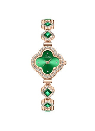 Clover Quartz Women’s Bracelet Watch Wholesale Trendy Rhinestone Fashion Luxury Ladies Watch - view 4