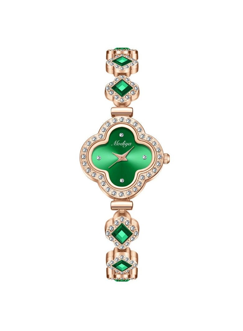 Goolsky Clover Quartz Women’s Bracelet Watch Wholesale Trendy Rhinestone Fashion Luxury Ladies Watch  - Image 4