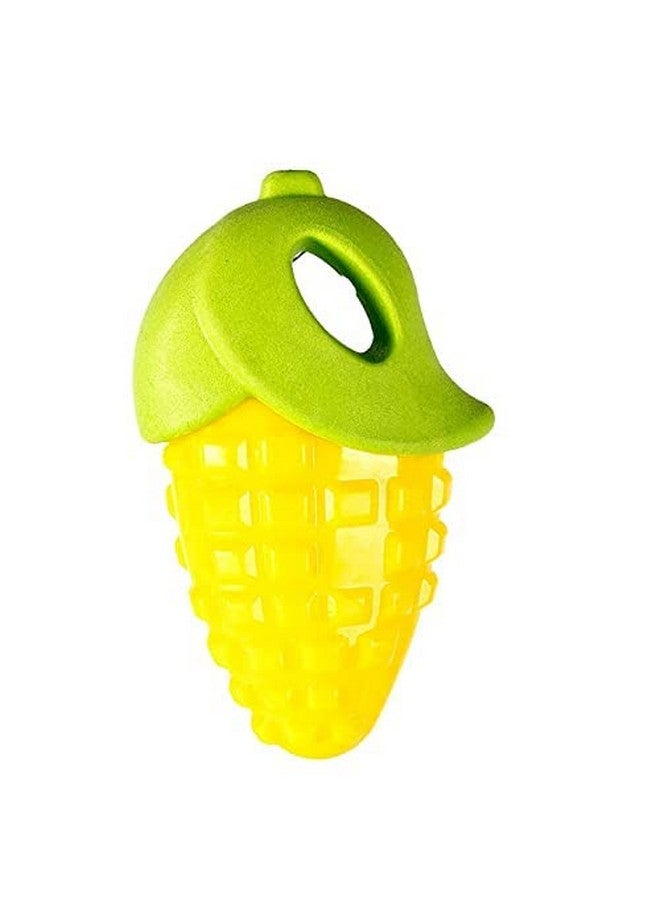 Pet Natural Rubber Chew Veggie Corn Shape Squeaky Toys For All Breed Dogs And Puppies (Pack Of 1) - Image 1
