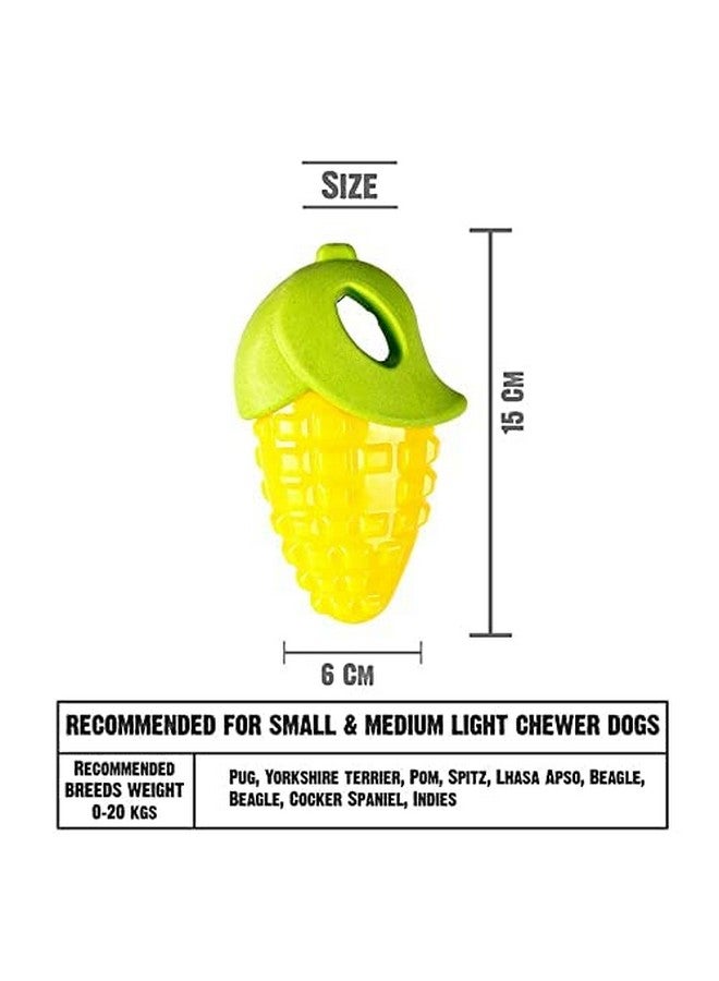 Pet Natural Rubber Chew Veggie Corn Shape Squeaky Toys For All Breed Dogs And Puppies (Pack Of 1) - Image 4