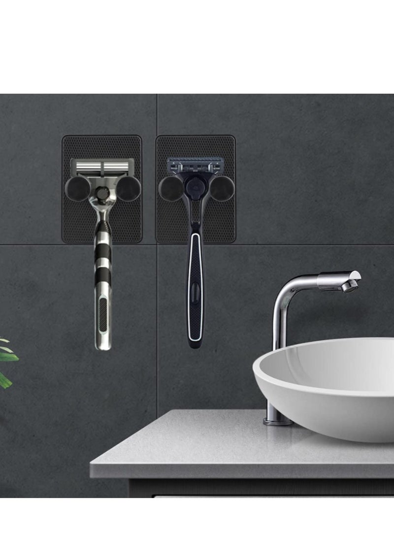 Razor Holder Shaver Hook Hanger Stand, Self Adhesive Heavy Duty Utility Storage Hook,Shower Hook for Razor,Bathroom Kitchen Organizer for Plug Robe Towel Loofah Bathrobe Coat(6 pcs) - Image 3