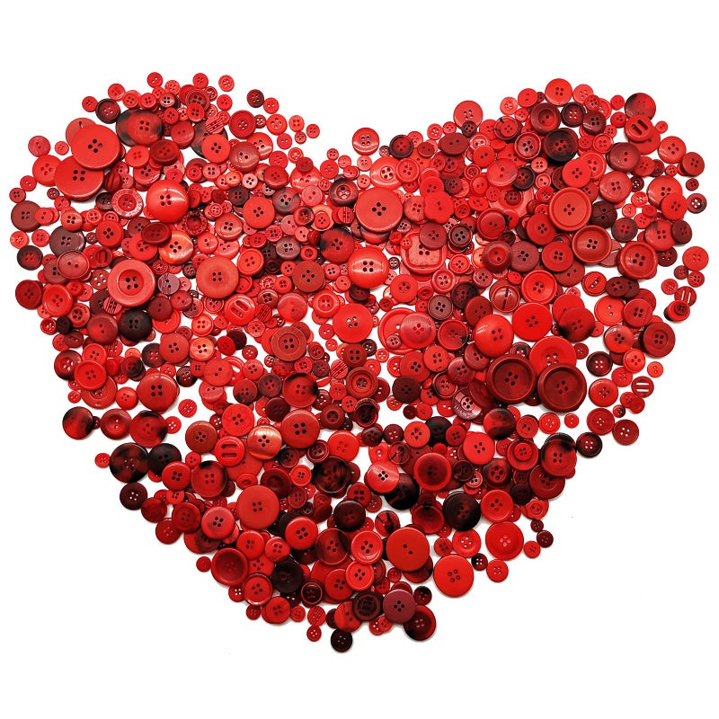 Alfykym 600700Pcs Red Buttons for Crafts Bulk Red Craft Buttons Assorted Size for Sewing DIY Crafts Decoration