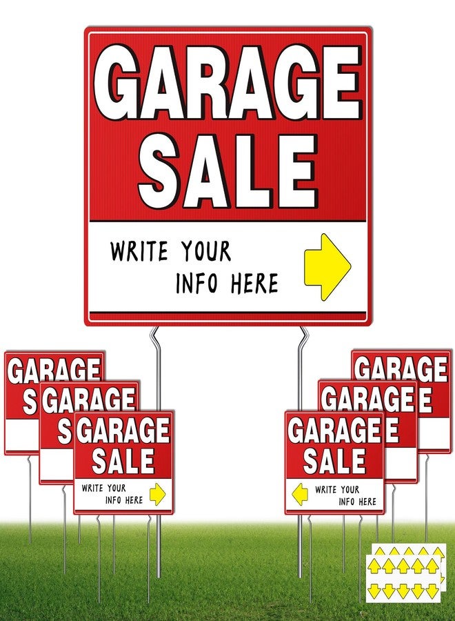 Kuco 7 Pcs Garage Sale Sign with Metal Stakes, 17" x 13", Double-Sided Garage Sale Sign with 20 Directional Arrow Stickers, Large Yard Sale Sign,WEATHER-PROOF - Image 1