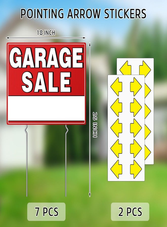 Kuco 7 Pcs Garage Sale Sign with Metal Stakes, 17" x 13", Double-Sided Garage Sale Sign with 20 Directional Arrow Stickers, Large Yard Sale Sign,WEATHER-PROOF - Image 2