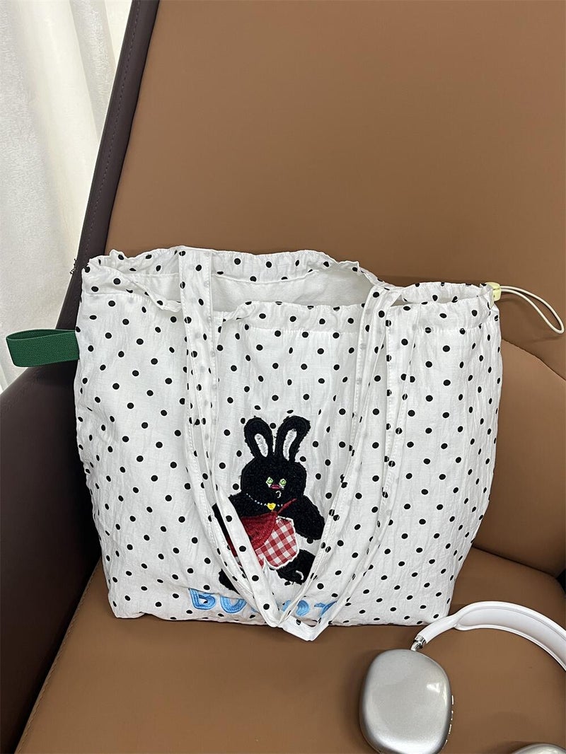 Cute Embroidered All-Match Artistic Shoulder Bag Tote Bag Women'S Lazy Style Large Capacity Commuting Shoulder Bag For Students - Image 5