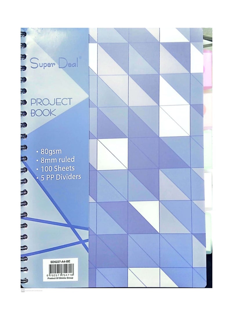 SUPER DEAL 100 SHEETS PROJECT BOOK DIVIDER 80GSM  - Image 1