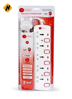 HuHa "Japan Universal Extension Cord – 5-Outlet 3M Extension, Shockproof, 250V, with 2-Year Warranty, ESMA, ROHS, and CB Certified"  - Image 1