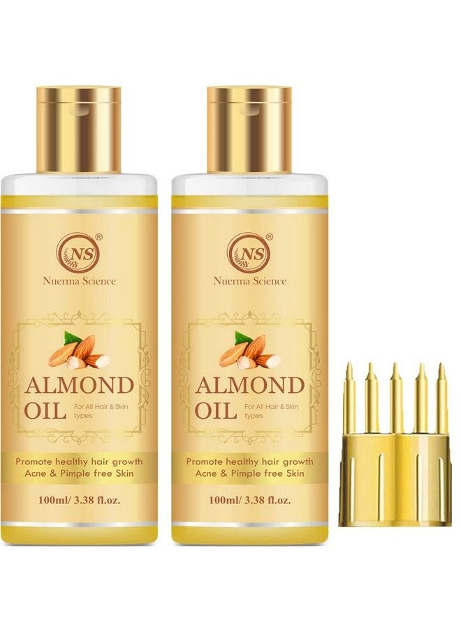 Nuerma Science - Sweet Almond Oil 100 Ml (Combo Of 2)(Rich In Vitamin E Oil For Healthy Skin Hair Nail Care Eyelashes Growth Beard Growth Antiageing Body Massage) - Image 1