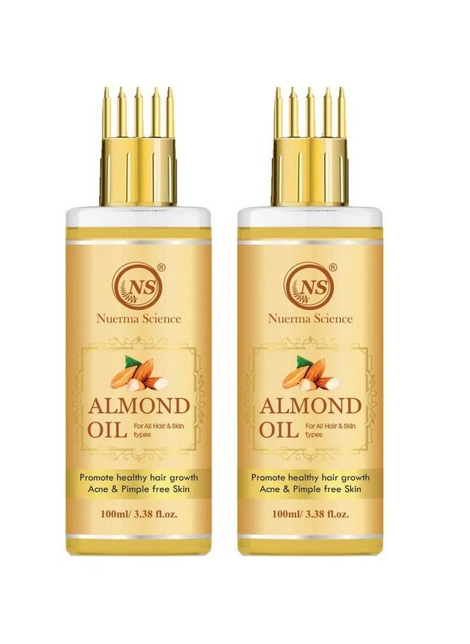 Nuerma Science - Sweet Almond Oil 100 Ml (Combo Of 2)(Rich In Vitamin E Oil For Healthy Skin Hair Nail Care Eyelashes Growth Beard Growth Antiageing Body Massage) - Image 1