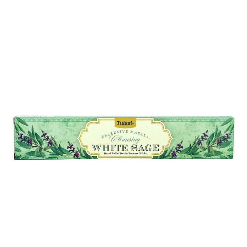 Tulasi Exclusive Masala Cleansing White Sage Incense Sticks (Agarbatti) for Pooja, Prayer, Meditation & Home Fragrance, 1 Pack - Image 1