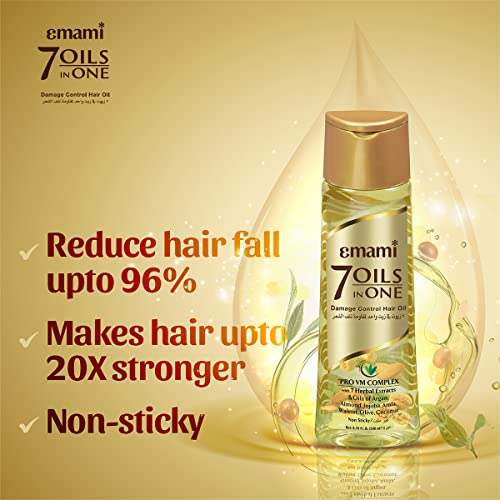 Emami 7-in-1 Hair Oil | Herbal Formula for Damage Control | Non-Sticky & Lightweight | Reduces Hair Fall & Dandruff | Strengthens Hair | 6.76 Fl Oz (200ml) - Image 3