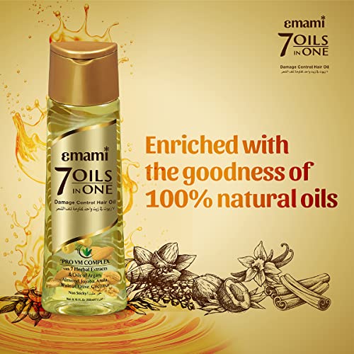 Emami 7-in-1 Hair Oil | Herbal Formula for Damage Control | Non-Sticky & Lightweight | Reduces Hair Fall & Dandruff | Strengthens Hair | 6.76 Fl Oz (200ml) - Image 5