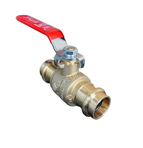 EZ-Fluid Plumbing 3/4" Press x Press Ball Valve Heavy Duty LF Brass Full Port Water Stop Shut Off Ball Valve, For Copper Tubing, Quarter Turn, Red Handle,Propress Copper Pipe Connection (1Pc) - Image 5