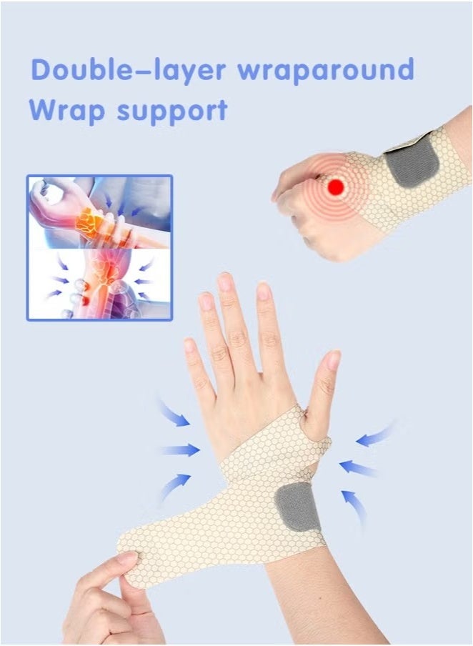 Dougez 2 PCS Ultra Thin Wrist Brace for Carpal Tunnel, Elastic Wrist Wraps for Arthritis and Tendonitis, Wrist Straps Support, Pain Relief, Compression and Support for Fitness Enthusiasts (Skin Tone) - Image 3
