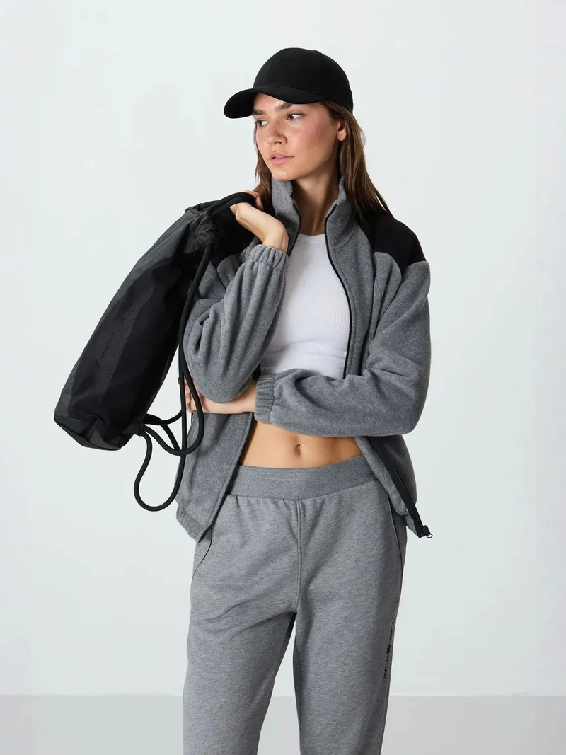 TOMMYLIFE TOMMY Oversized Color Block Half-Zip Sweatshirt