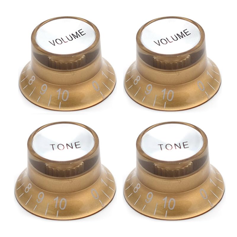SAPHUE 4pcs Electric Guitar Knobs Plastic Top Hat Style 2 Volume and 2 Tone Speed Control Knobs Set for Gibson Les Paul Electric Guitar Replacement - Image 1