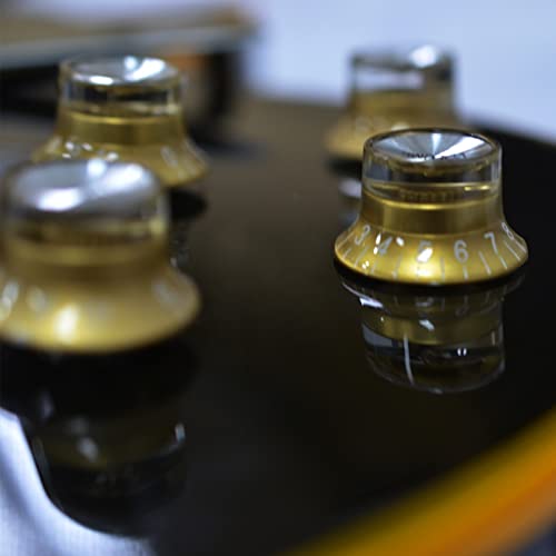 SAPHUE 4pcs Electric Guitar Knobs Plastic Top Hat Style 2 Volume and 2 Tone Speed Control Knobs Set for Gibson Les Paul Electric Guitar Replacement - Image 3