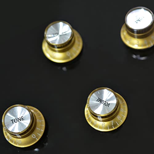 SAPHUE 4pcs Electric Guitar Knobs Plastic Top Hat Style 2 Volume and 2 Tone Speed Control Knobs Set for Gibson Les Paul Electric Guitar Replacement - Image 4