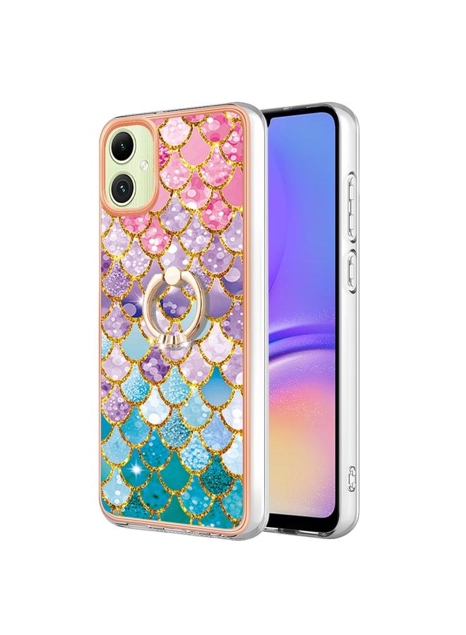 S-TOP Case For Samsung Galaxy A06 4G Electroplating Pattern IMD TPU Shockproof Case with Rhinestone Ring Holder - Image 1