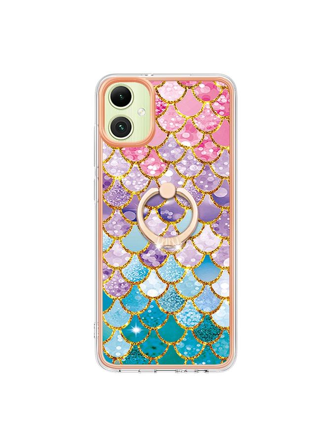 S-TOP Case For Samsung Galaxy A06 4G Electroplating Pattern IMD TPU Shockproof Case with Rhinestone Ring Holder - Image 2