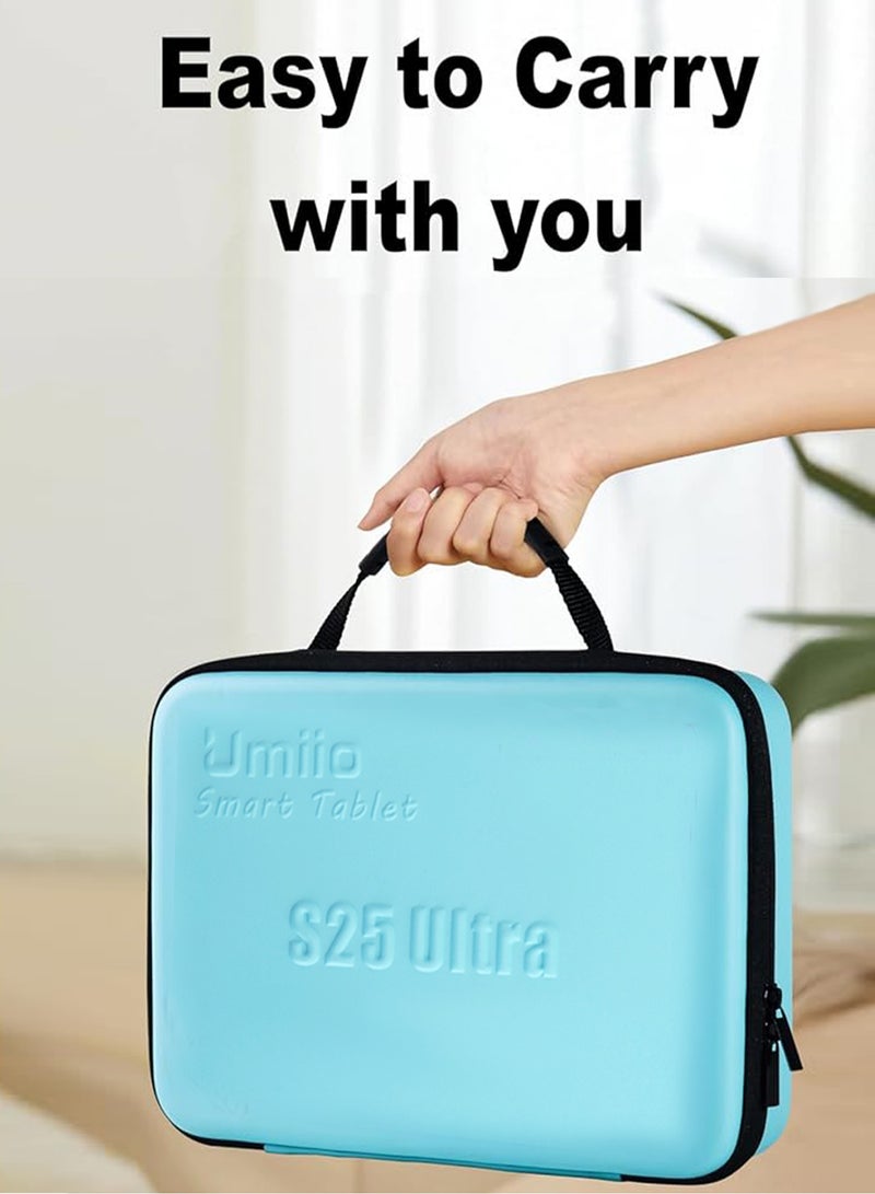 أوميو تابلت ذكي S25 Ultra بشاشة 10.1 بوصة عالية الدقة، مع لوحة مفاتيح/حافظة وحقيبة EWB، ذاكرة 16 جيجابايت رام و1 تيرابايت روم، شريحتين اتصال، شبكة 5G، نظام أندرويد مع واي فاي وGPS، تابلت نحيف للأطفال – رمادي - Image 4