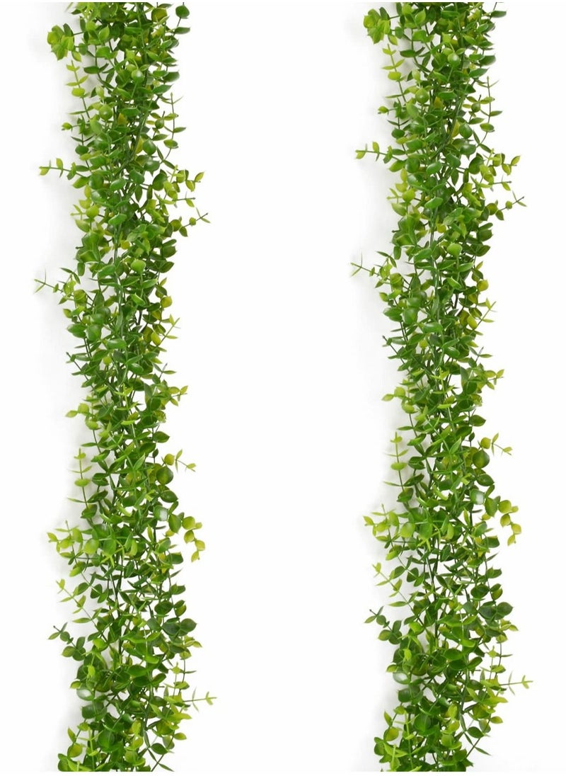 Excefore كروم صناعية، قطعتان من أوراق الأوكالبتوس الحريرية الصناعية  - Image 1