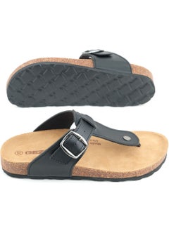 Gezer Women's Summer Flip Flops Faux Leather Cork Sole Single Buckle Adjustable Comfortable Sole Daily Slippers  - Image 5