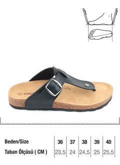 Gezer Women's Summer Flip Flops Faux Leather Cork Sole Single Buckle Adjustable Comfortable Sole Daily Slippers  - Image 2