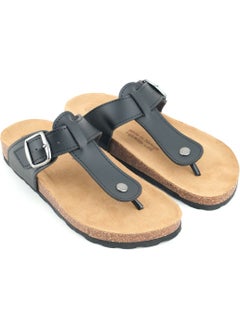 Gezer Women's Summer Flip Flops Faux Leather Cork Sole Single Buckle Adjustable Comfortable Sole Daily Slippers  - Image 3