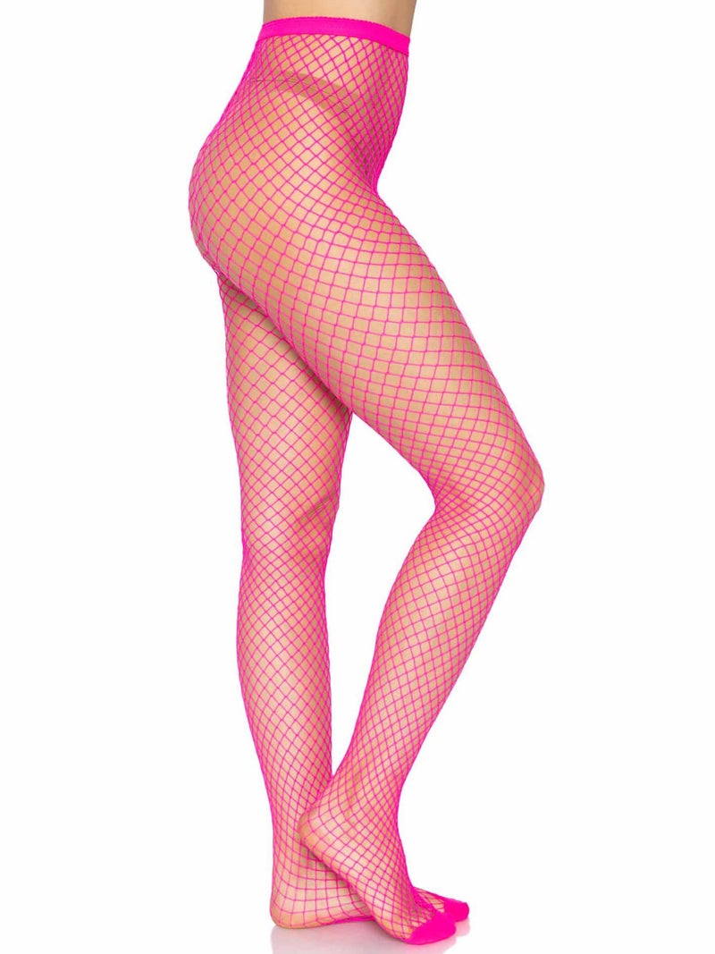 Leg Avenue Womens Spandex Industrial Fishnet Tights, O/S, Neon Pink - Image 5